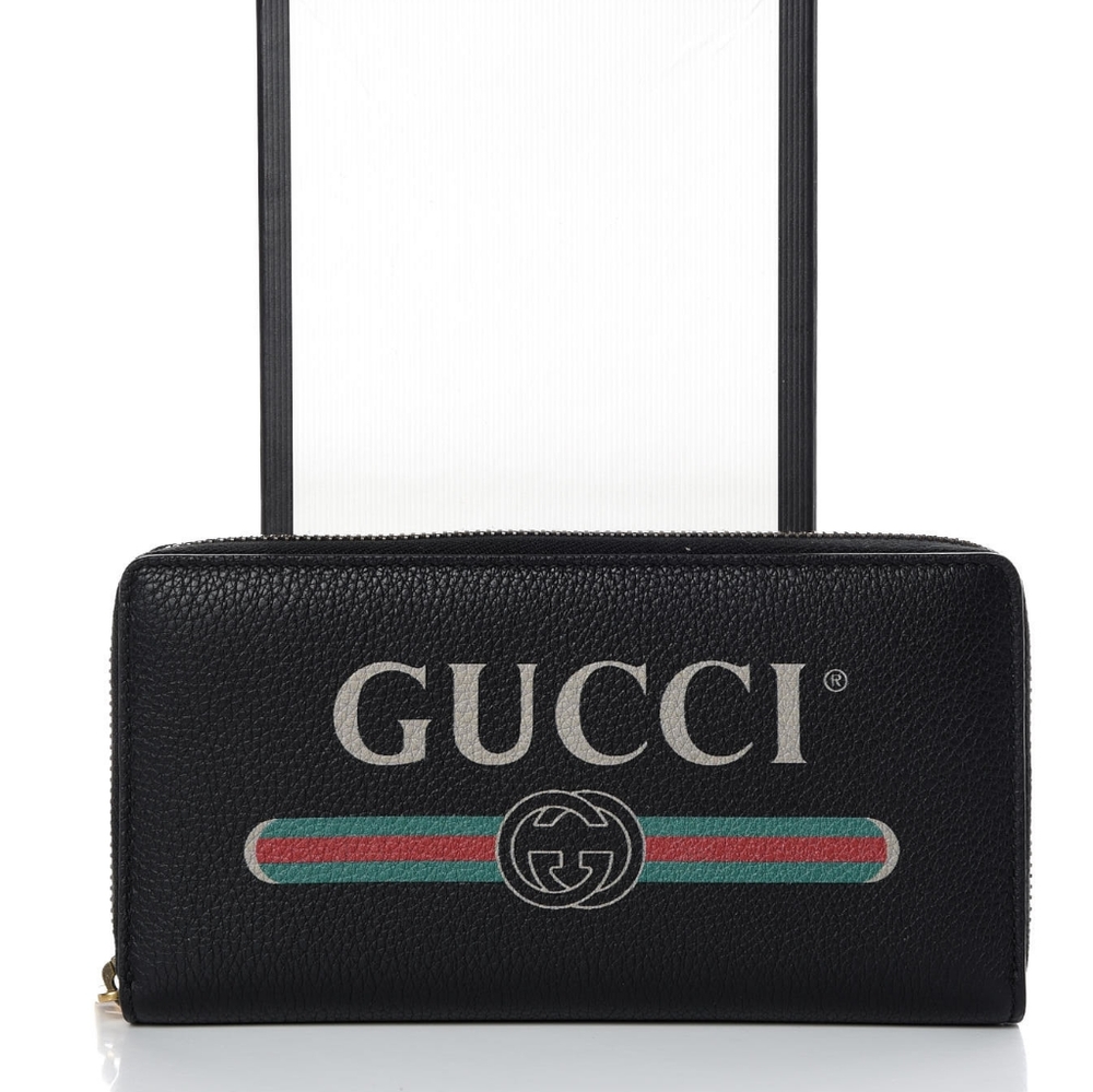 GUCCI Calfskin Logo Zippy